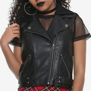 Hot Topic Faux Leather Moto Vest